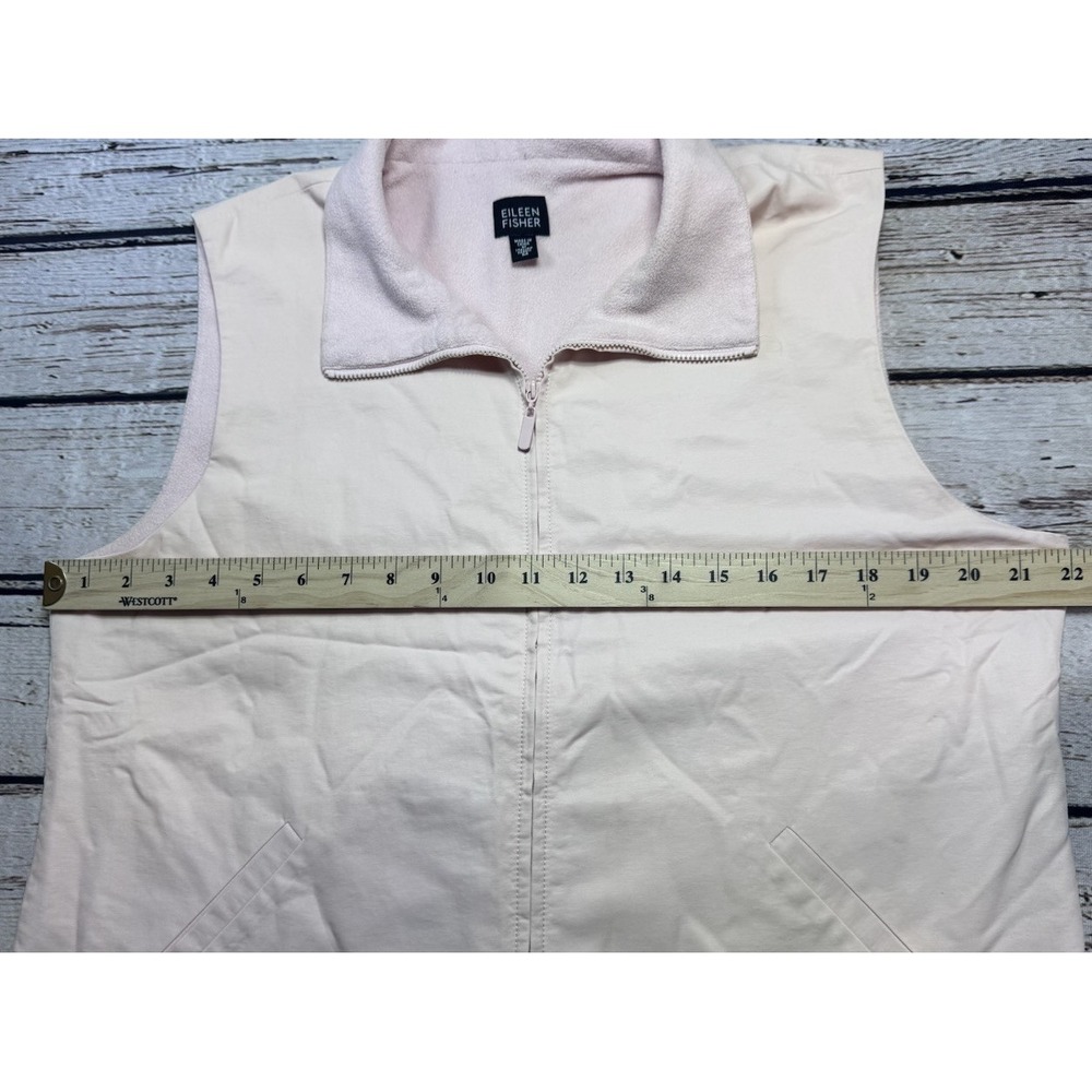 Eileen Fisher Size Medium‎ Women's Vest Jacket Pockets Pink Fleece Lined - Picture 5 of 6